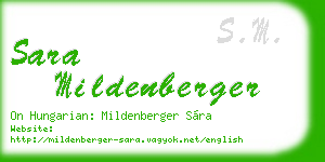 sara mildenberger business card